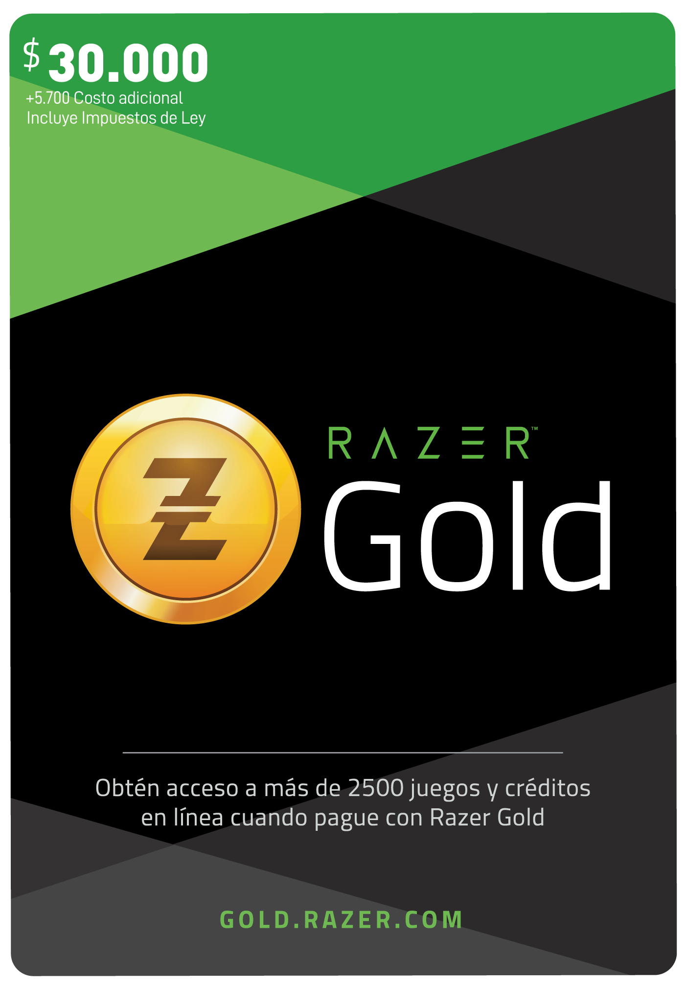 Razer Gold Tarjeta de Regalo 30.000 COP Digital | Colombia - Comprar en LATAMPLAY Colombia